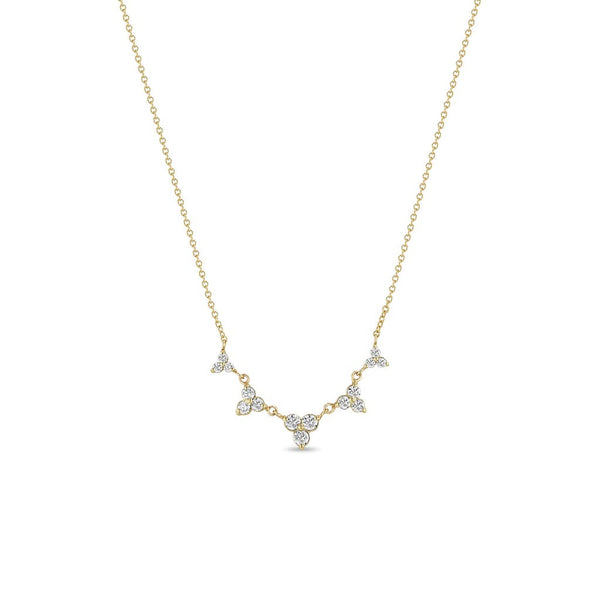 5 Linked Graduated Diamond Trio Necklace - 1